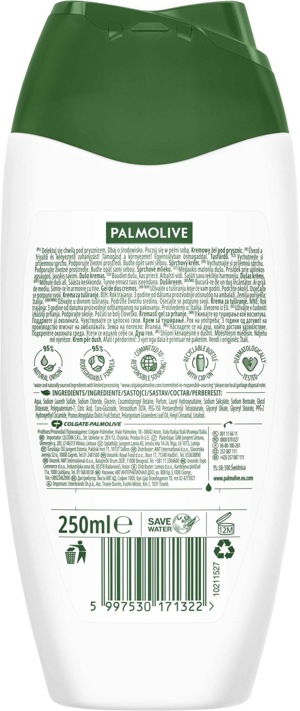Гель для душу Palmolive Naturals Мигдаль та молочко зволожуючий 250 млфото2