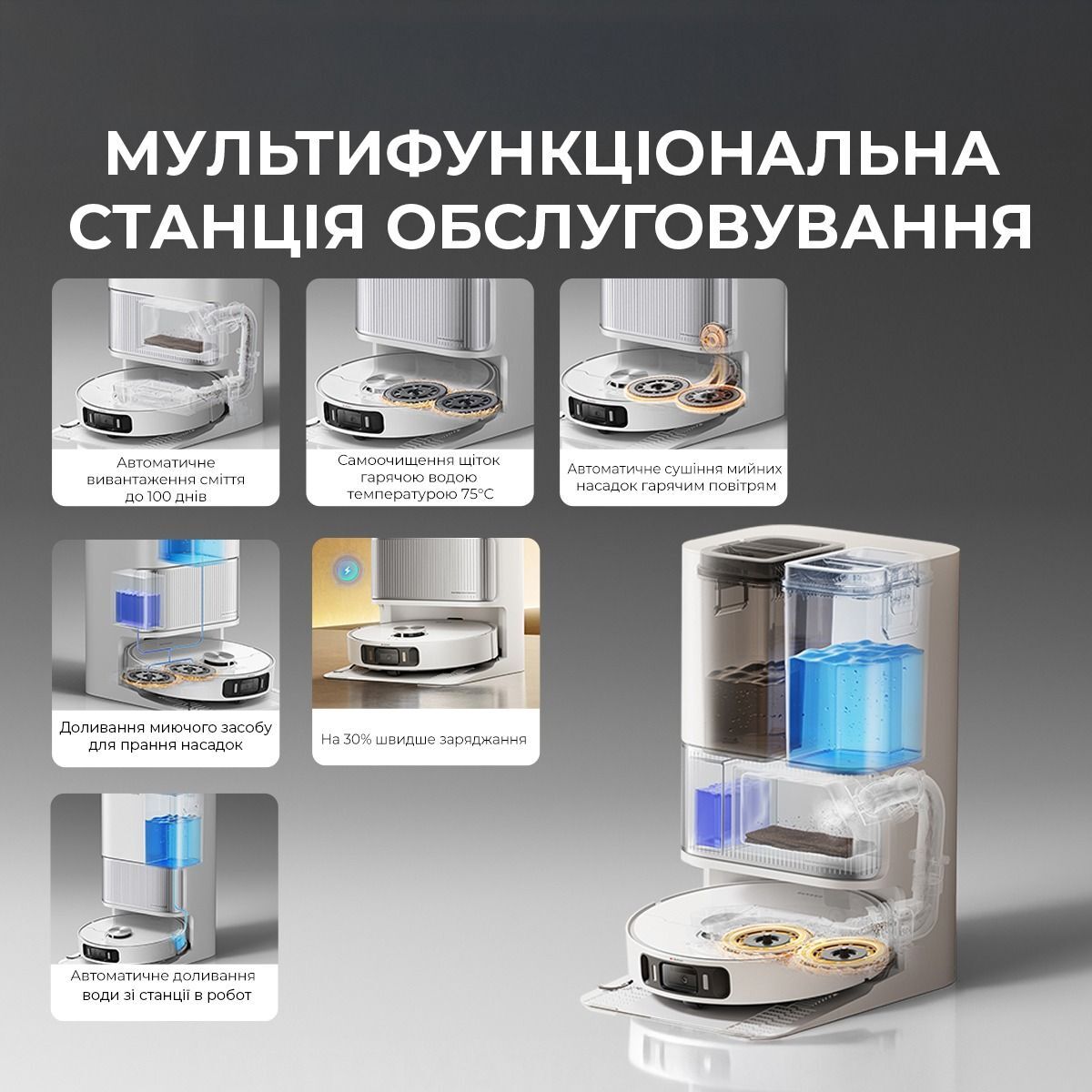 Робот-пилосос миючий Dreame Bot L40 Ultra AE Whiteфото12