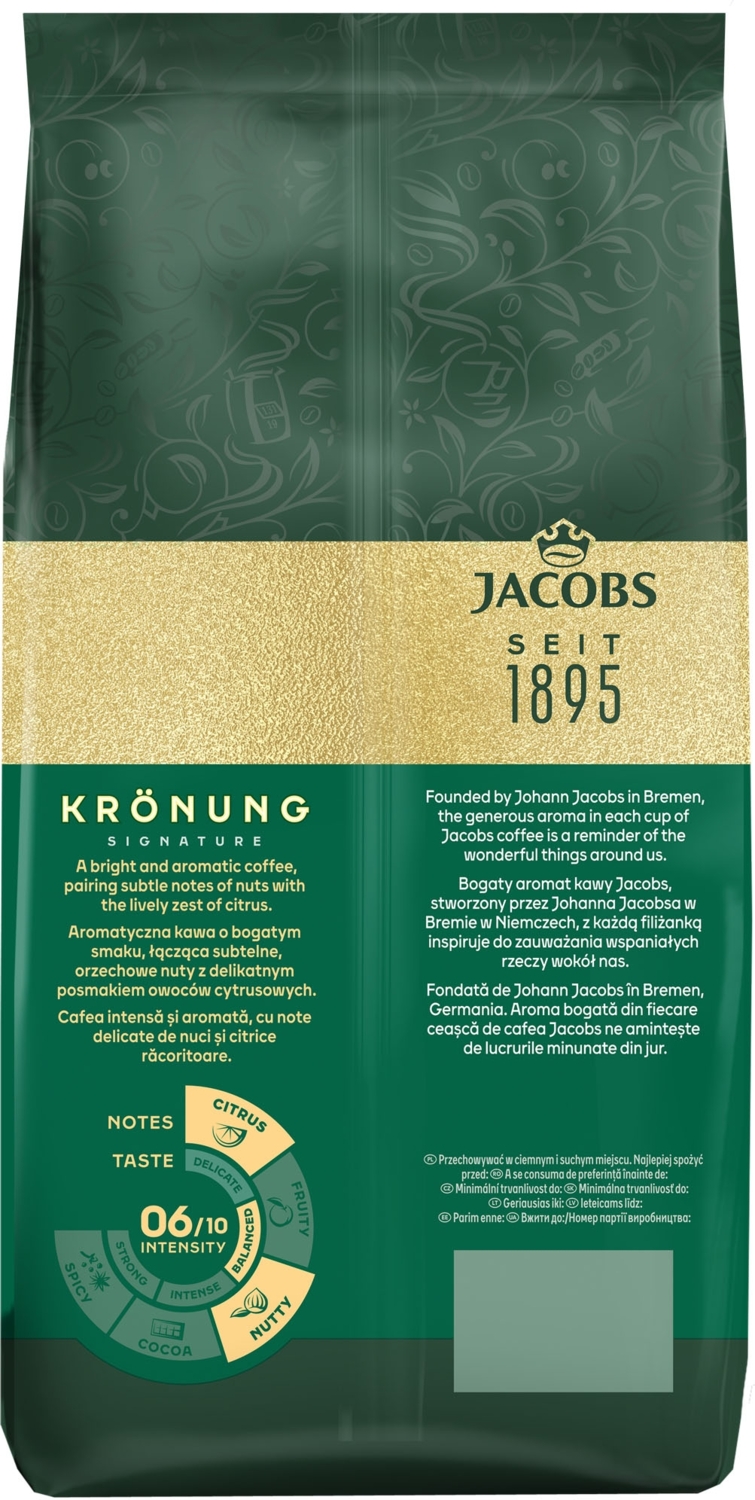 Кофе Jacobs зерна Kronung , 1000гр, купаж арабика/робуста фото