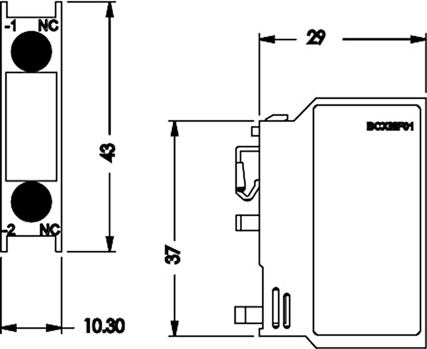 Блок контактів ETI, BCXMFE01 (1NC), (4641501)фото2