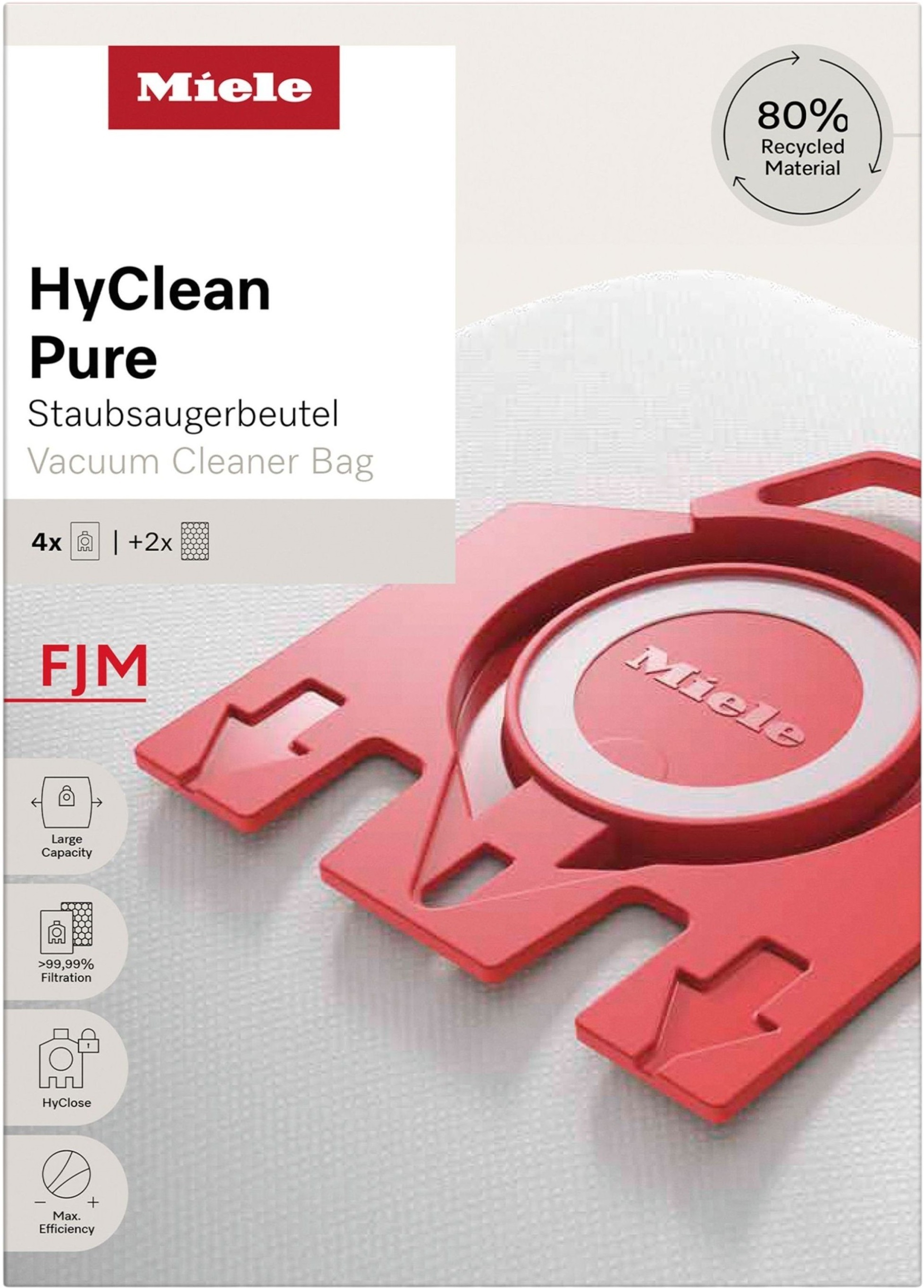 Мішок пилозбірник Miele HyClean Pure FJM 4 шт, 2 фільтри (41996721INT)фото3