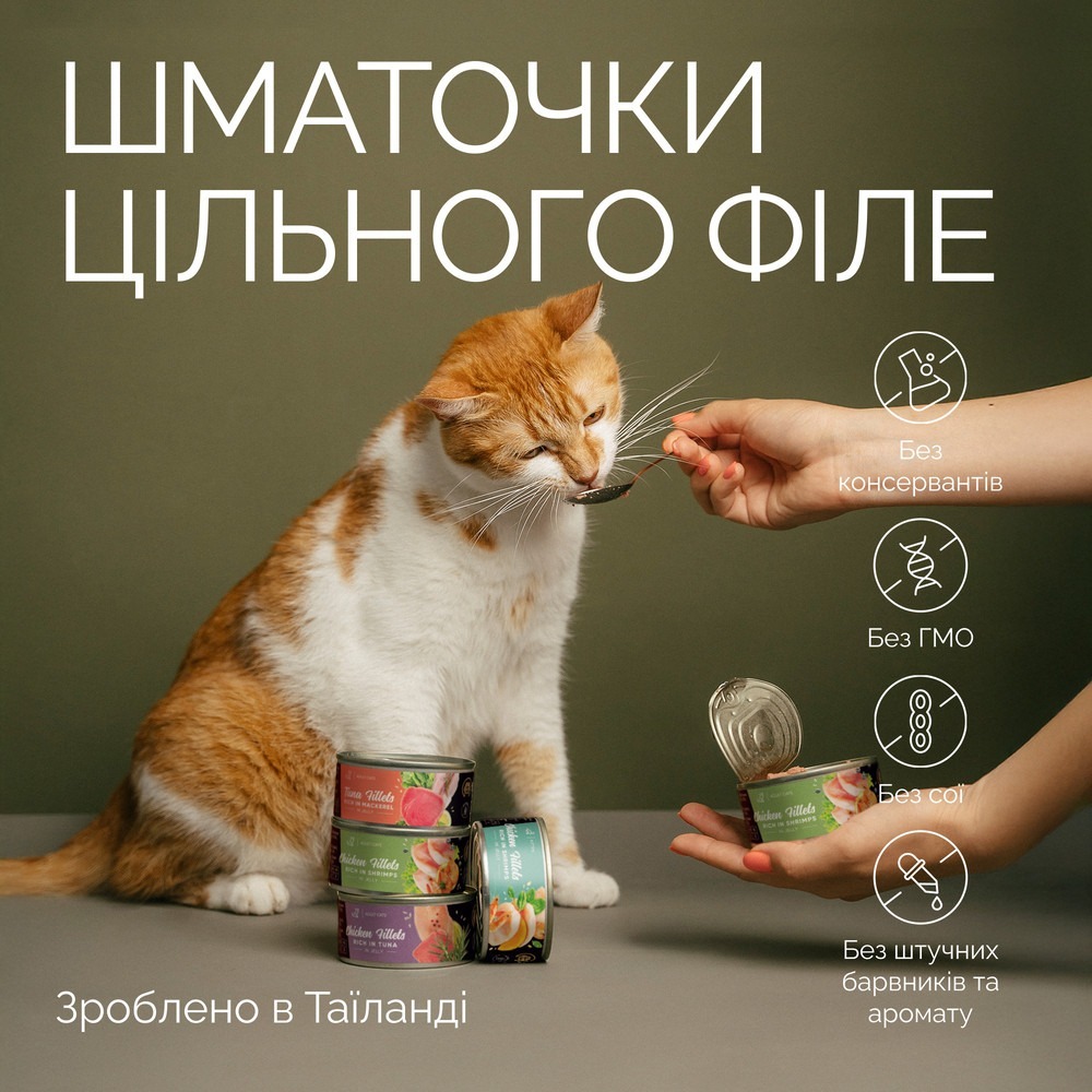 Корм вологий для дорослих котів Savory for Adult Cats філе курки з креветками в желе 70 гфото