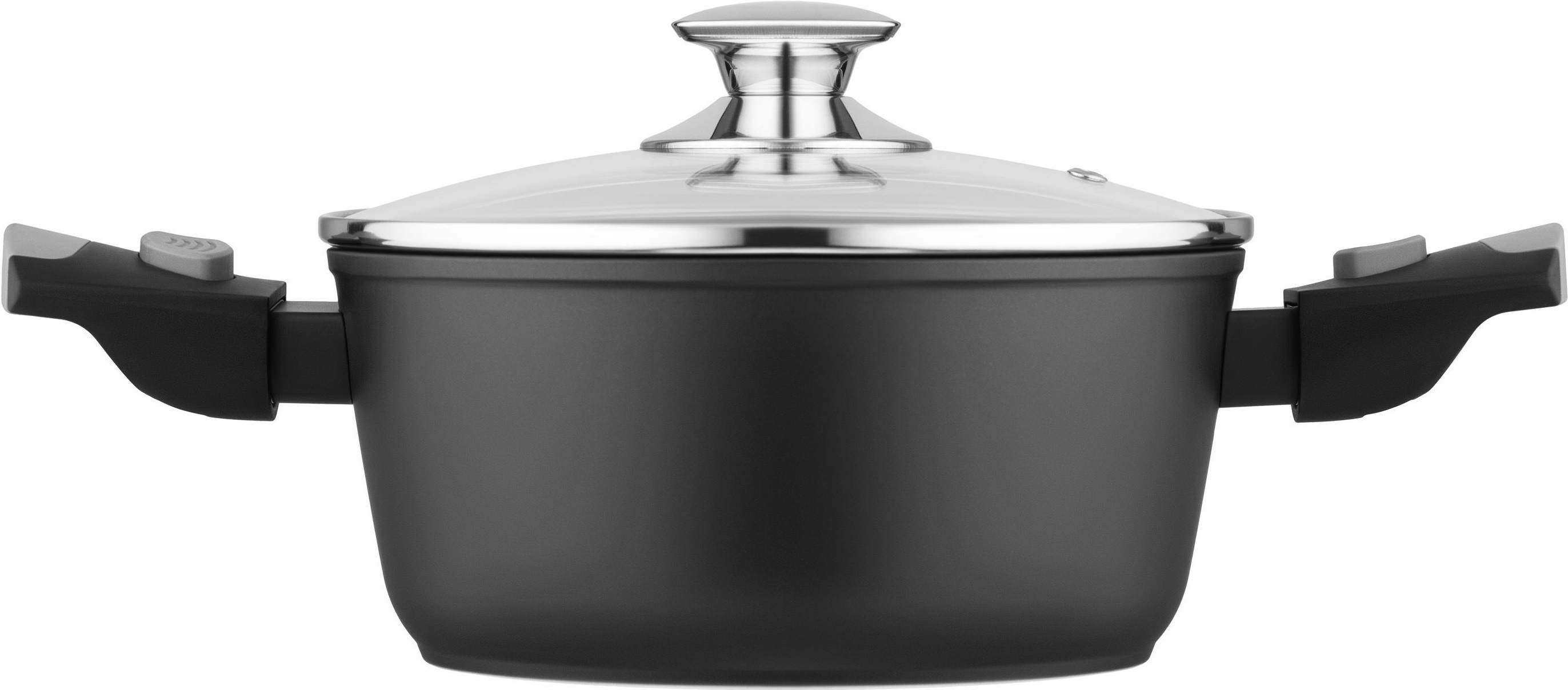 Кастрюля ARDESTO Gemini Bari, 2.5л, стеклянная крышка, алюминий, черный (AR1925AC) фото 