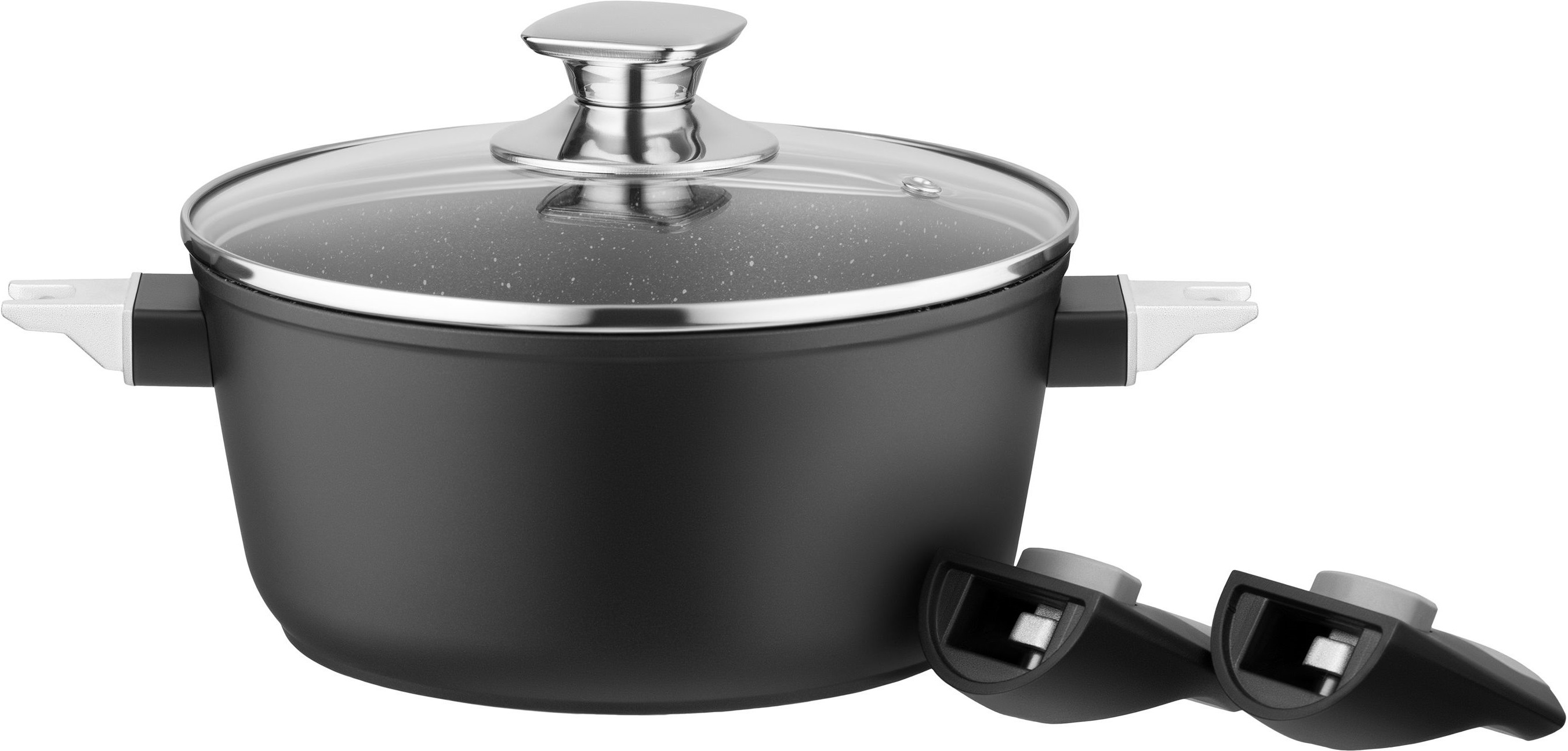 Кастрюля ARDESTO Gemini Bari, 2.5л, стеклянная крышка, алюминий, черный (AR1925AC) фото 