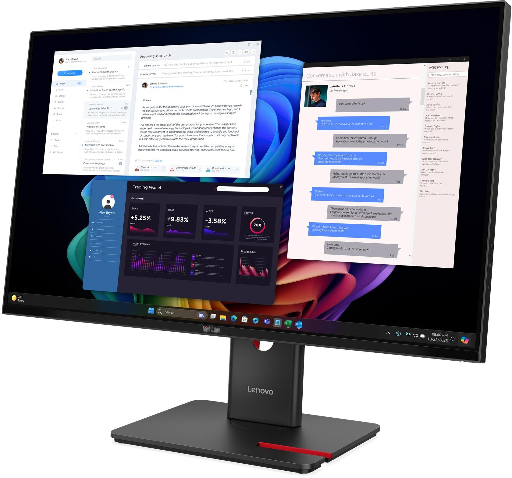 Монитор 27'' LENOVO ThinkVision T27ud-40 (64AFGAT2UA) фото 3