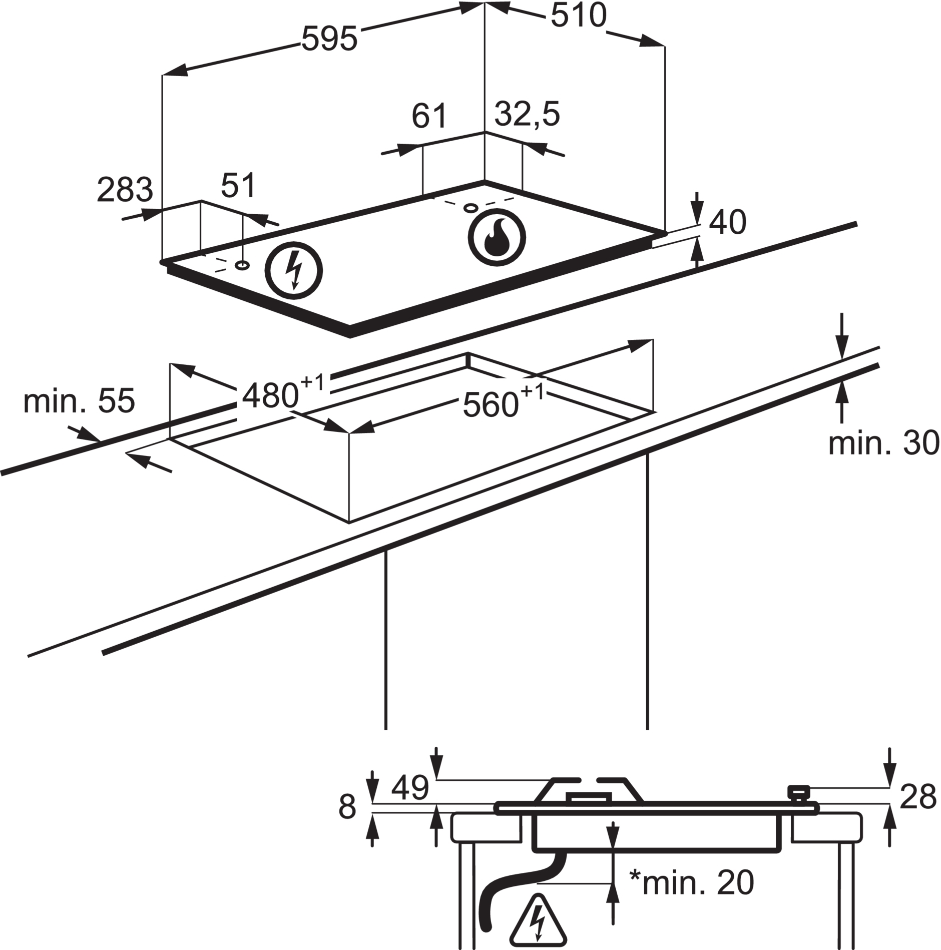 Варочная поверхность Electrolux газовая KGS6436K фото 2