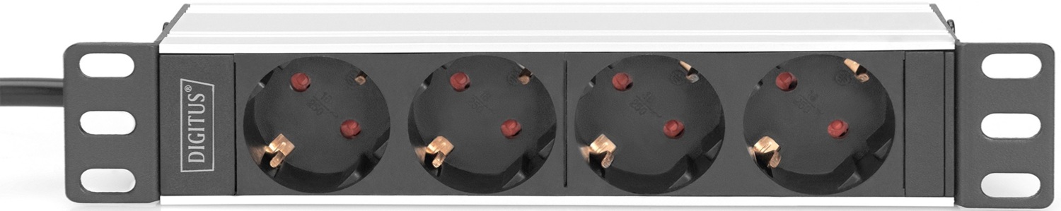 Устройство распределения электропитания DIGITUS 10" 1U, 16A, 230V 4xSchuko, вилка Schuko (DN-954180) фото