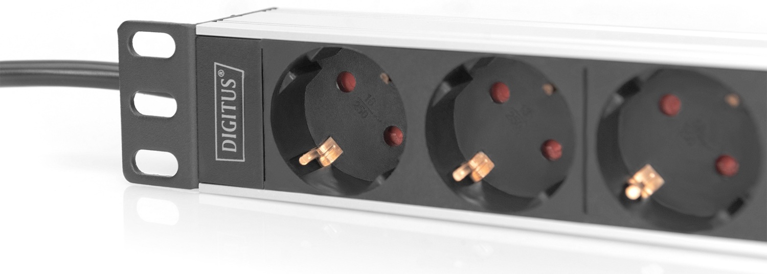 Устройство распределения электропитания DIGITUS 10" 1U, 16A, 230V 4xSchuko, вилка Schuko (DN-954180) фото