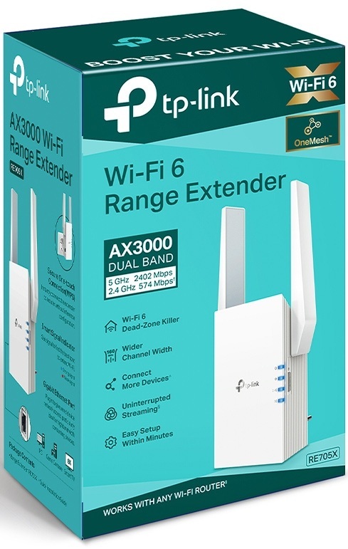 Повторювач WiFi сигналу TP-LINK RE705X AX3000, 1хGE, MESH (RE705X)фото4