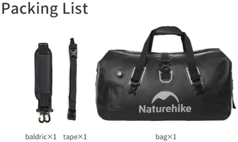 Водонепроникна дорожня сумка Naturehike CNK2450XB015, 90 л, чорнафото
