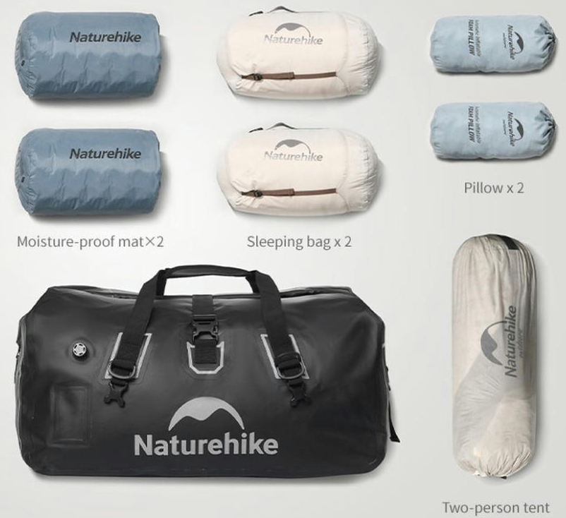 Водонепроникна дорожня сумка Naturehike CNK2450XB015, 90 л, чорнафото