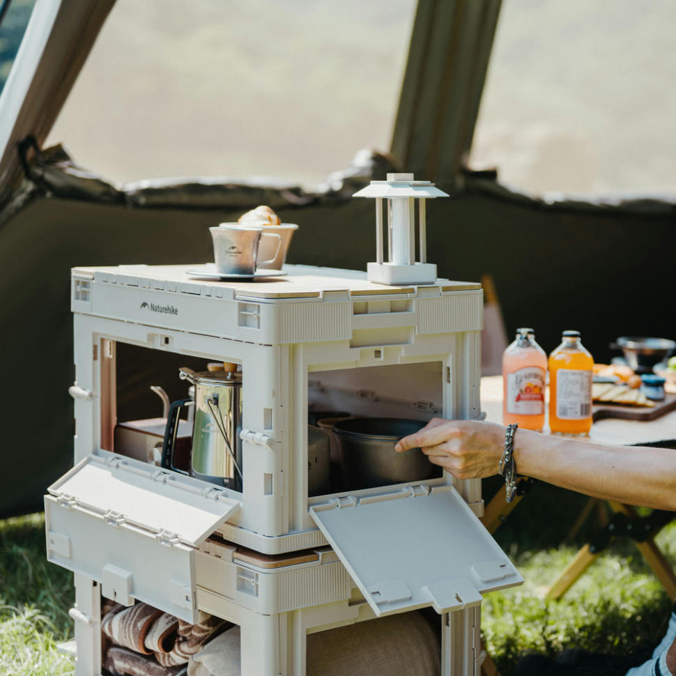 Складаний контейнер Naturehike CNK2450XB020, 23 л, бежево-сірийфото8