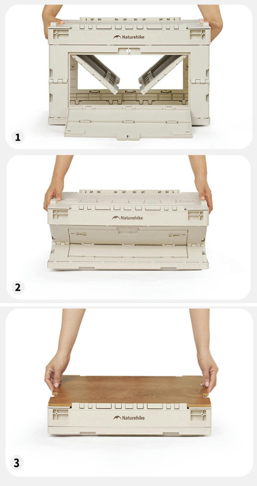 Складаний контейнер Naturehike CNK2450XB020, 52 л, бежево-сірийфото3