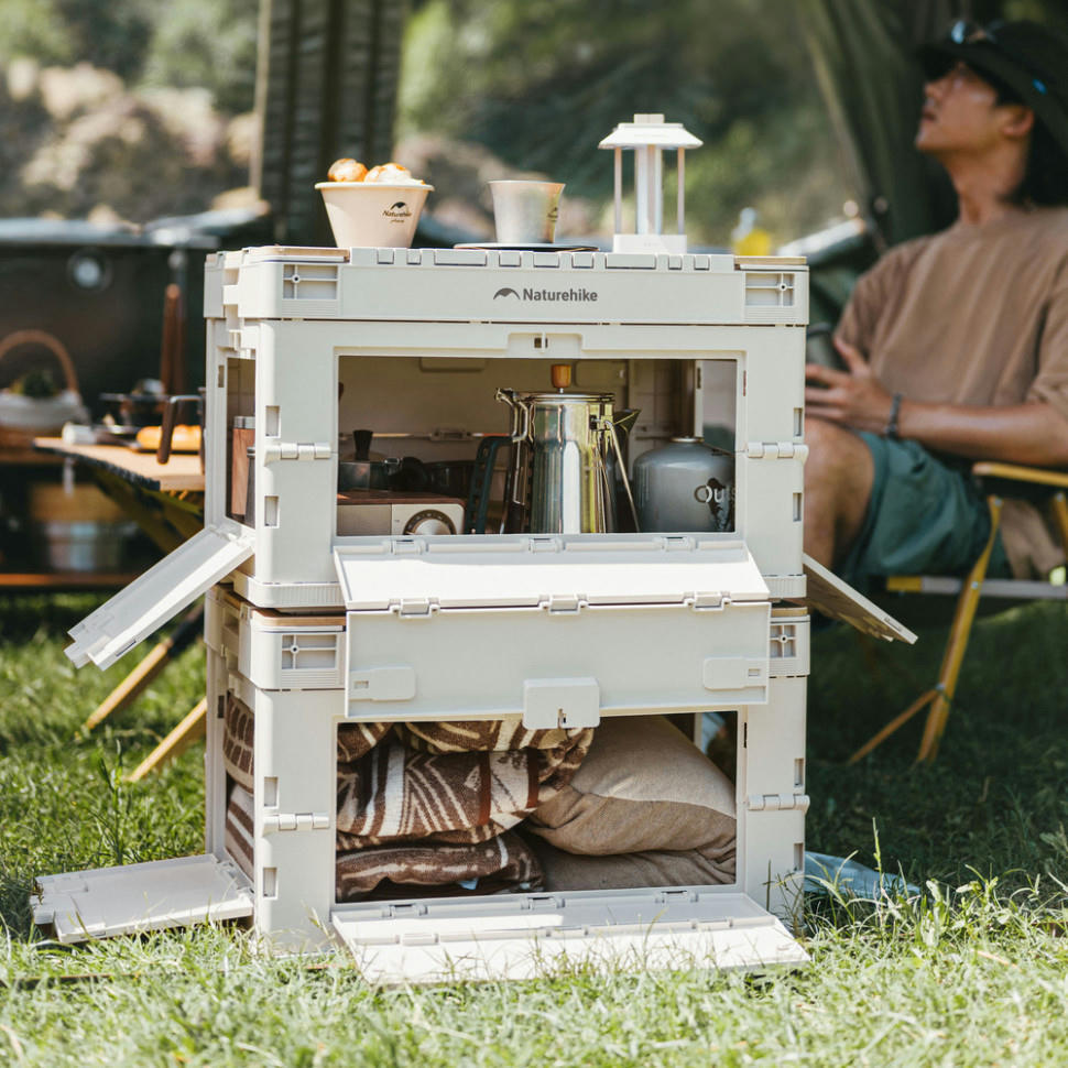 Складаний контейнер Naturehike CNK2450XB020, 52 л, бежево-сірийфото5