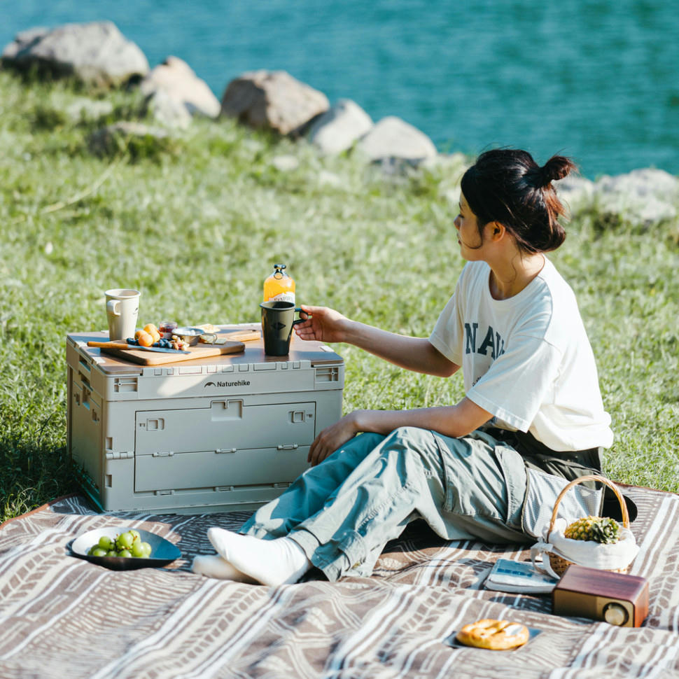 Складаний контейнер Naturehike CNK2450XB020, 52 л, бежево-сірийфото7