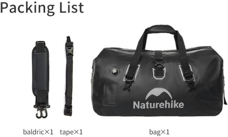 Водонепроникна дорожня сумка Naturehike CNK2450XB015, 60 л, чорнафото2