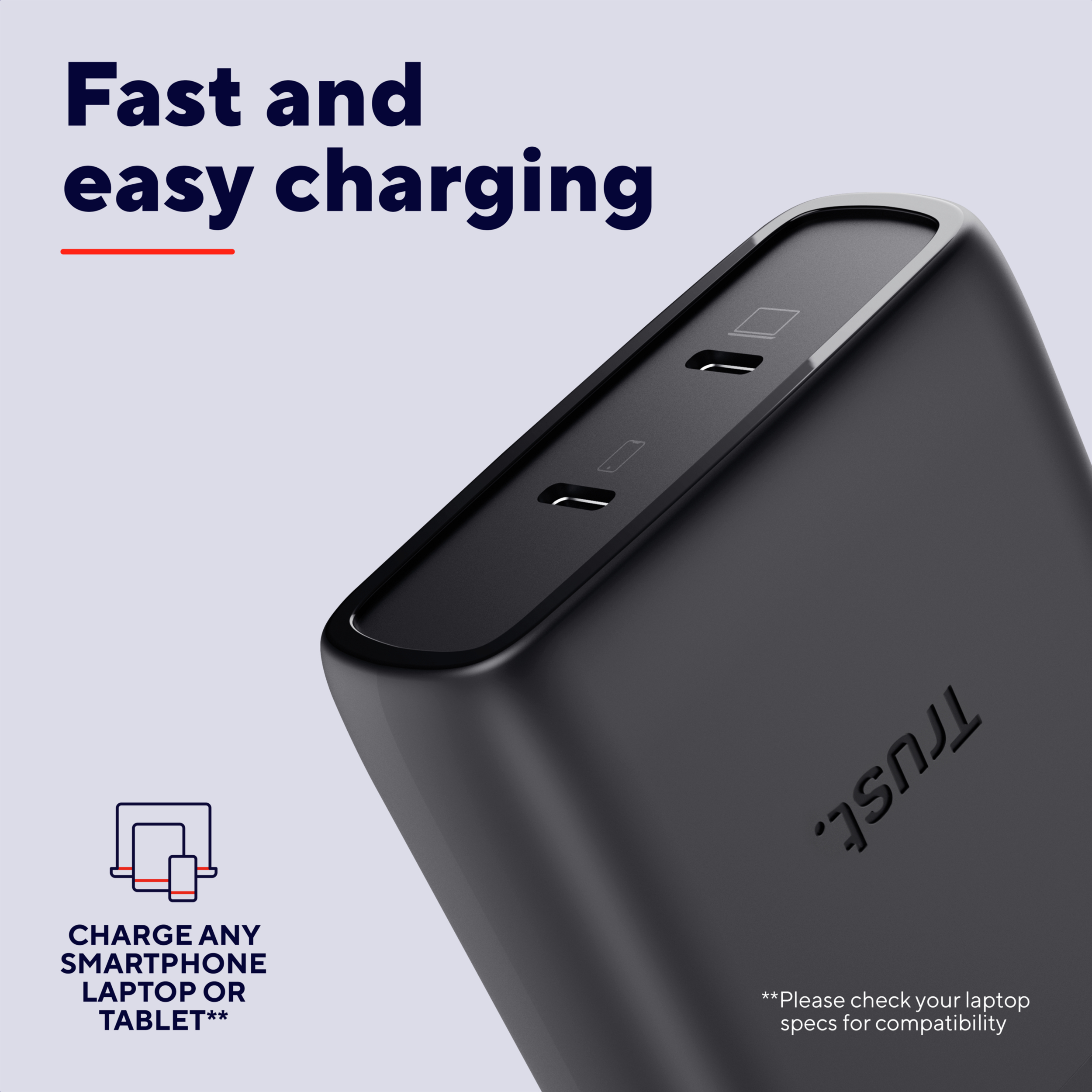 Мережевий зарядний пристрій Trust Maxo 100W GaN 2xUSB-C PD/PPS Black (25527_TRUST)фото10