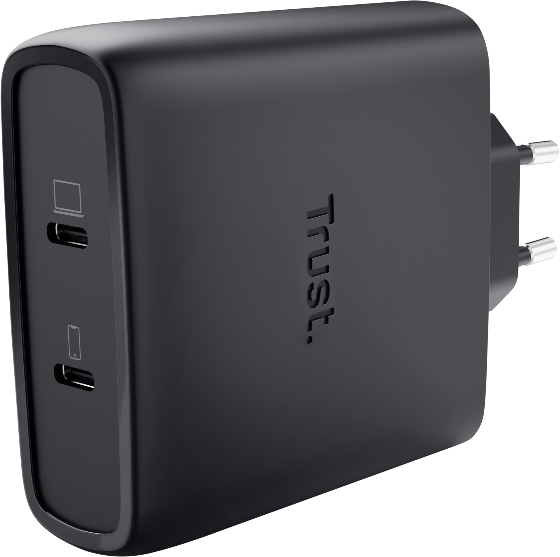Мережевий зарядний пристрій Trust Maxo 100W GaN 2xUSB-C PD/PPS Black (25527_TRUST)фото3