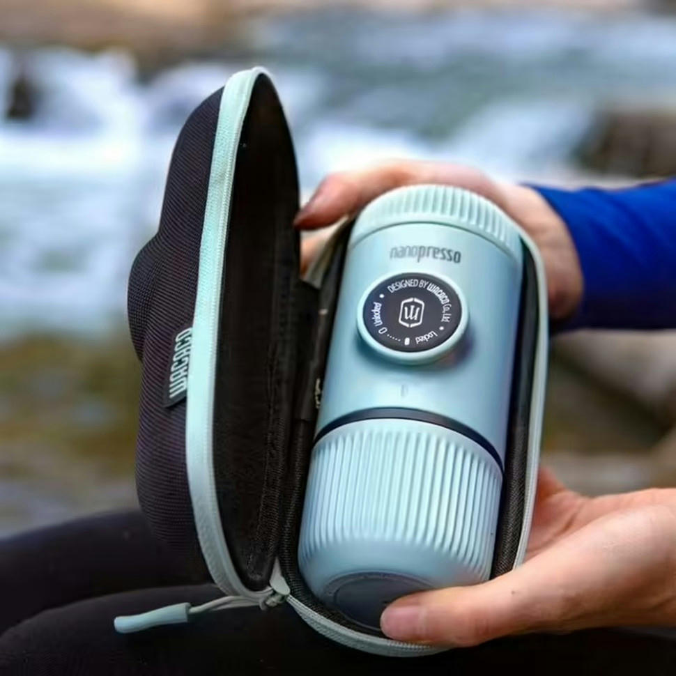 Еспресо-кавоварка портативна Wacaco Nanopresso з чохлом Блакитна (WNANOBLUE)фото4