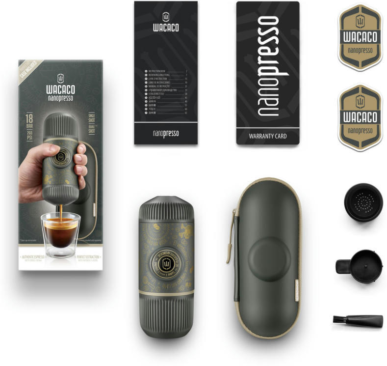 Эспрессо-кофеварка портативная Wacaco Nanopresso с чехлом Темно-серая (WNANODGR) фото 4
