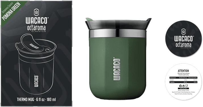 Термокухоль Wacaco Octaroma Classico Зелений, 180 мл (WOCT180GN)фото2