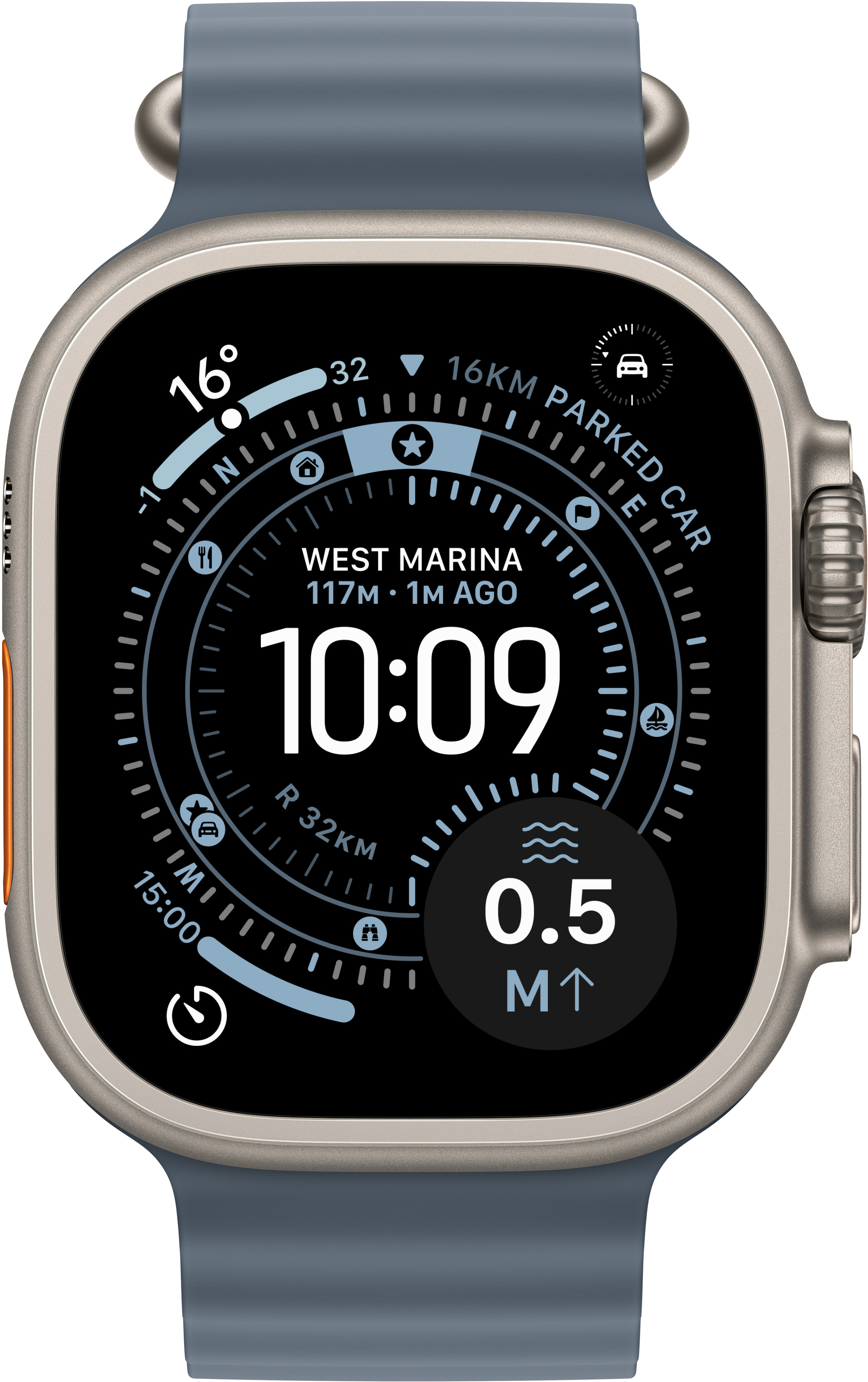 Смарт-часы Apple Watch Ultra 3 GPS + Cellular 49mm Natural Titanium Case with Anchor Blue Ocean Band фото 