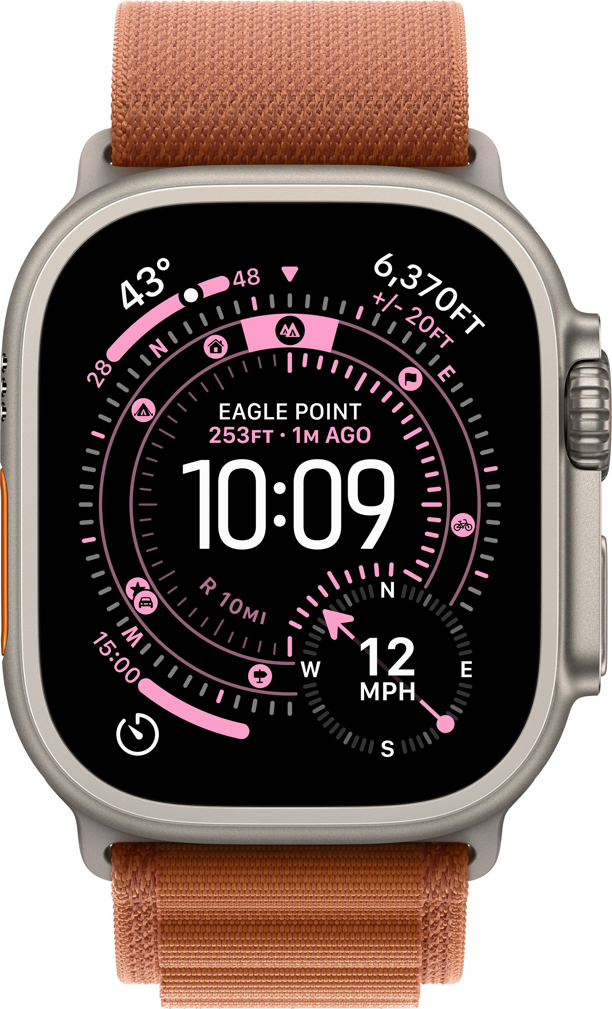 Ремінець Аpple Watch 49mm Terra Cotta Alpine Loop Large Natural Titanium Finish (MFTD4ZM/A)фото3