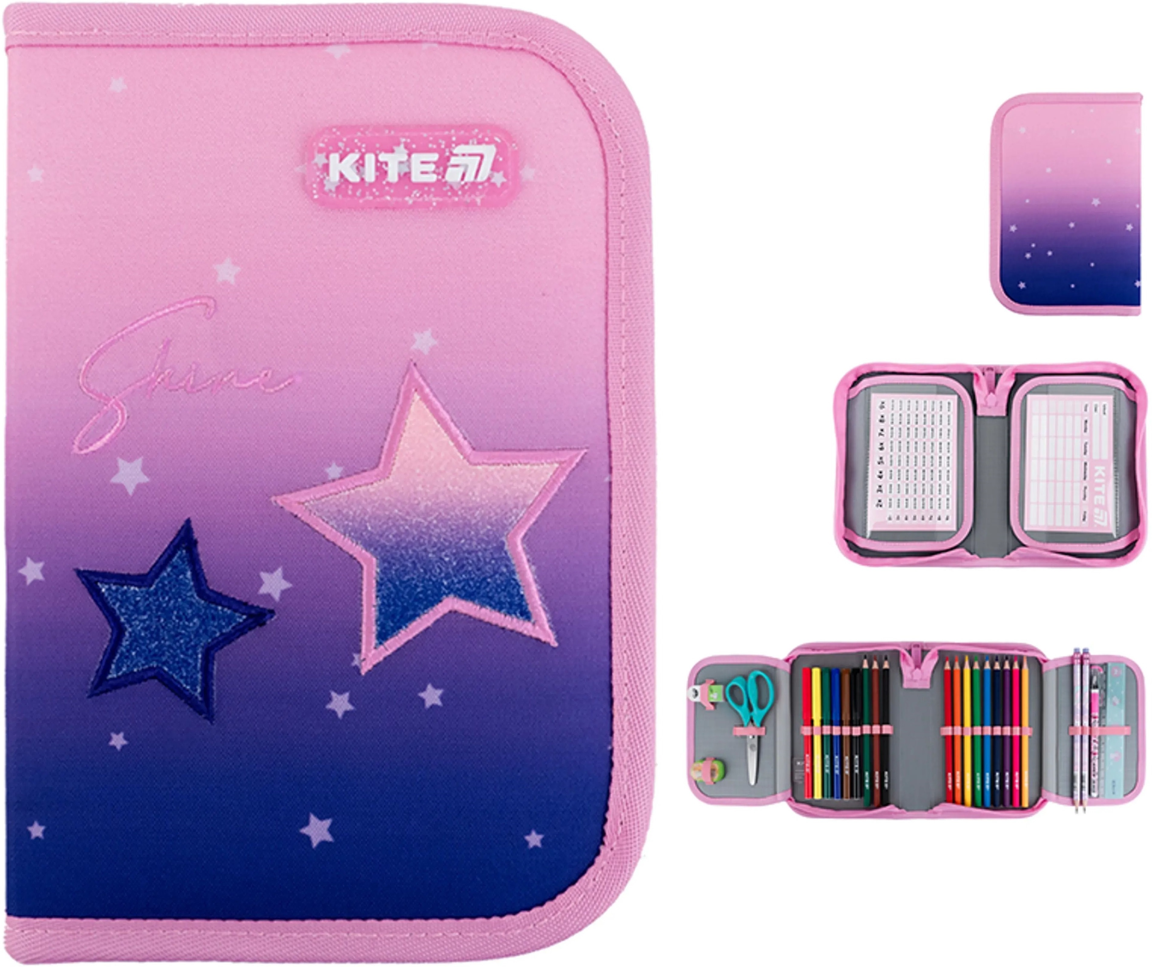 Пенал Kite 1 от., 2 отв., с наполнением 622H Sparkling (K25-622H-1) фото 