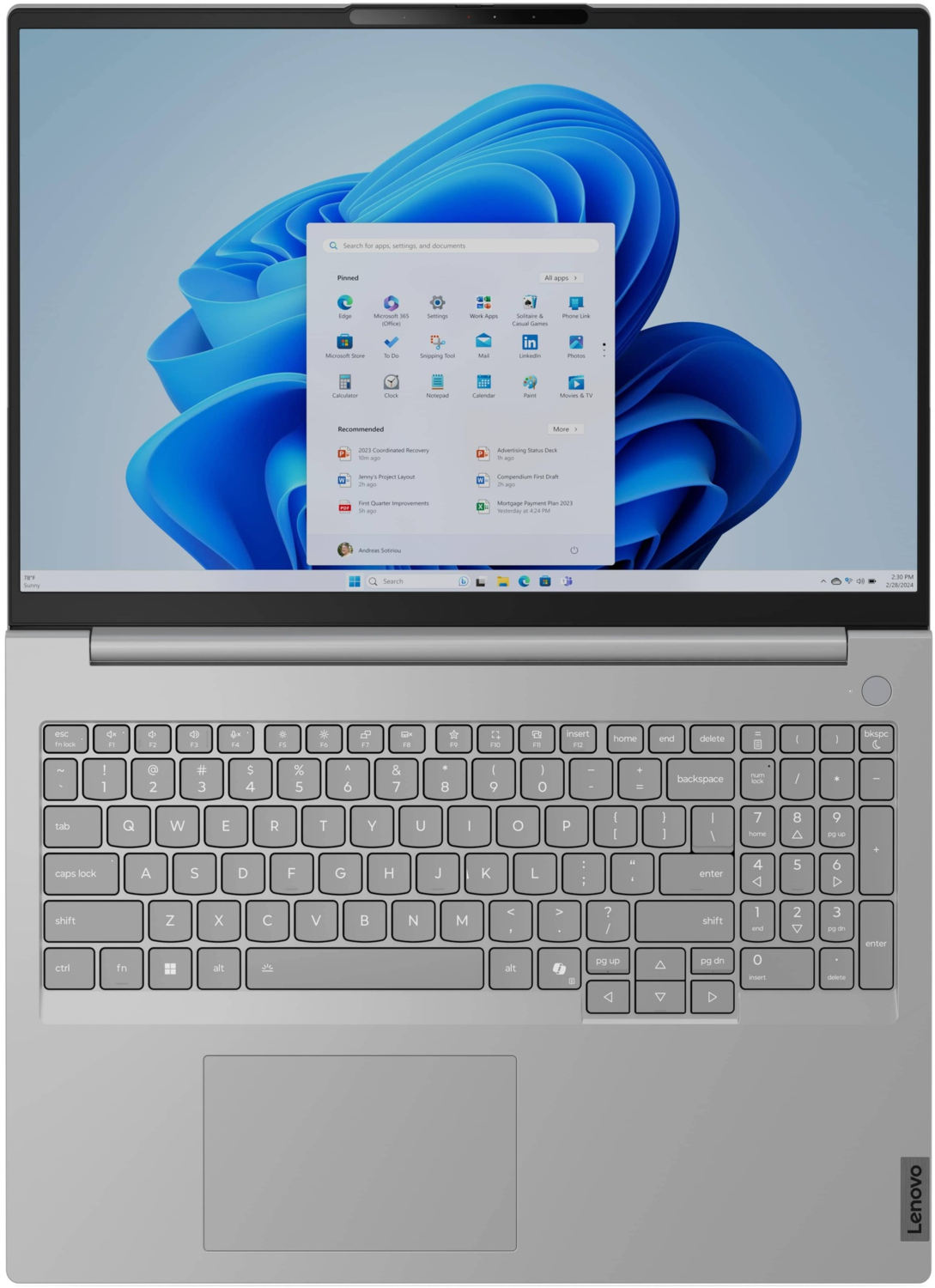Ноутбук LENOVO ThinkBook 16 G8 IRL Arctic Grey (21SH00JQRA) фото