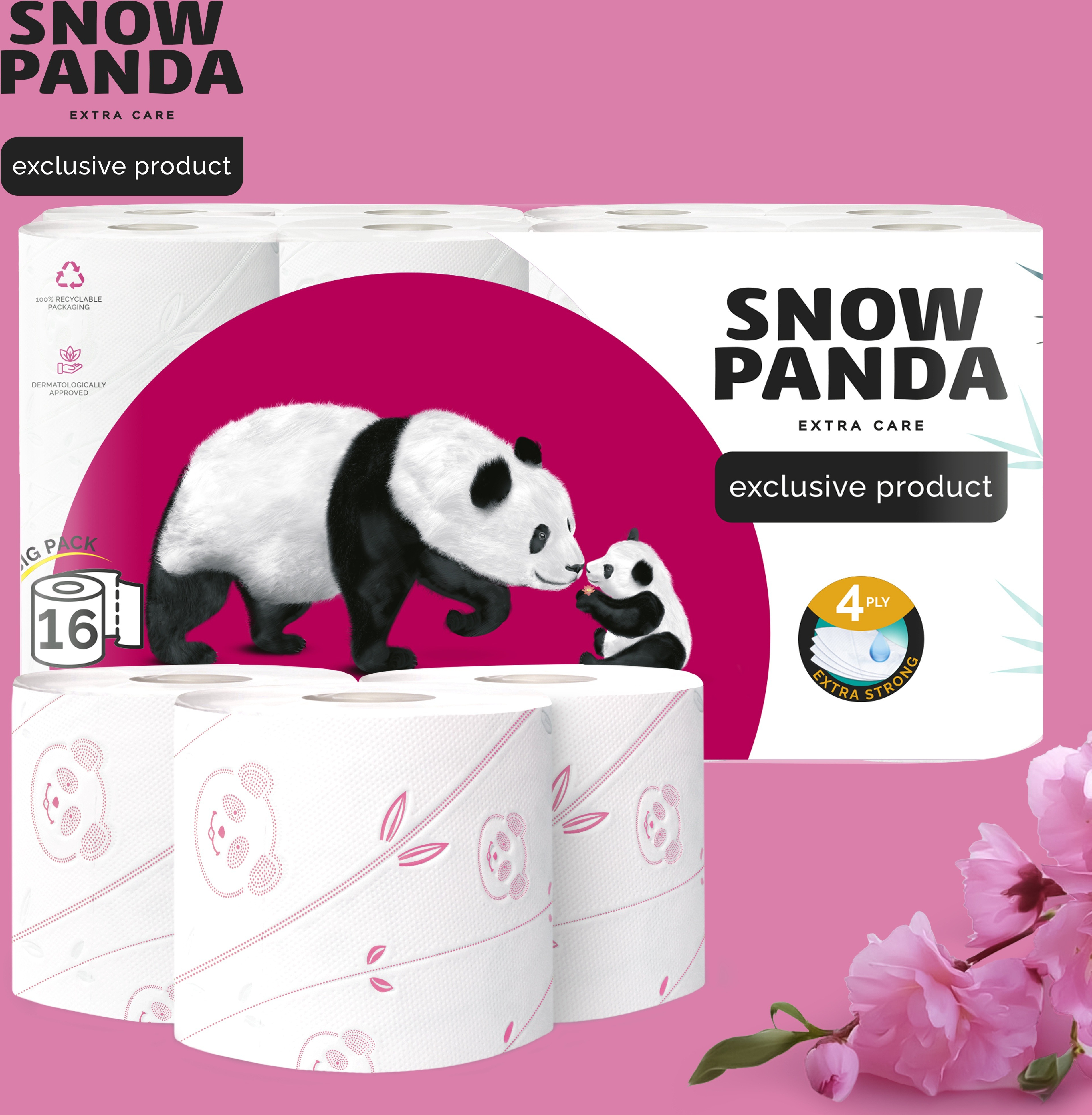 Туалетная бумага Снежная Панда Extra Care Aroma 16 шт фото 2