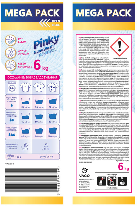 Пральний порошок Pinky NanoWash Універсальний 6 кгфото4