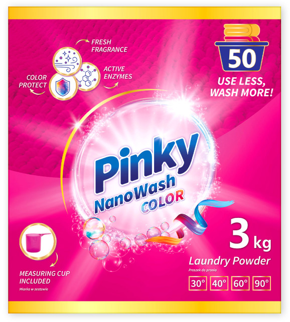 Стиральный порошок Pinky NanoWash для цветных тканей 3 кг фото 2