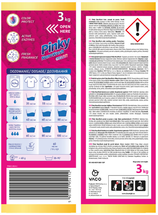 Стиральный порошок Pinky NanoWash для цветных тканей 3 кг фото 4