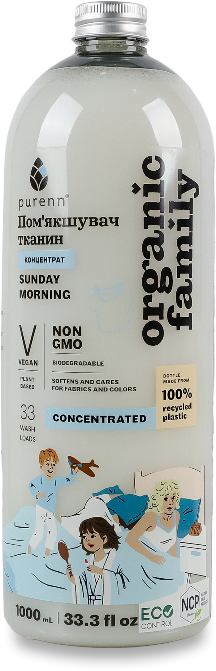 Помягчитель для тканей Purenn Organic Family Sunday Morning 1 л фото 4