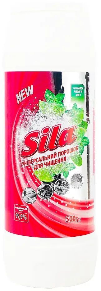Порошок для чистки Sila Антибактериальный эффект Аромат лайм-мята 500 г фото 