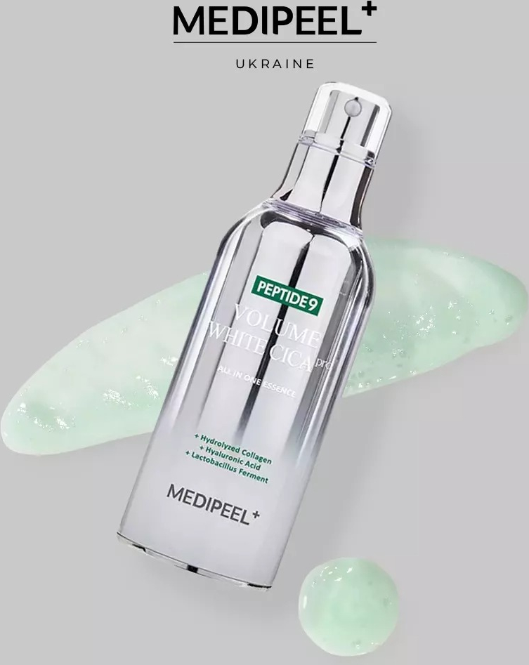 Освітлювальна киснева есенція для обличчя з центеллою MEDI-PEEL Peptide 9 Volume White Cica Essence Pro 100 млфото