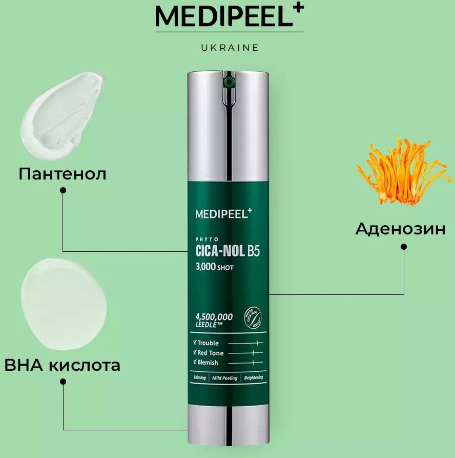 Заспокійлива сироватка для чутливої та проблемної шкіри MEDI-PEEL Phyto Cica Nol B5 3000 Shot 50 млфото