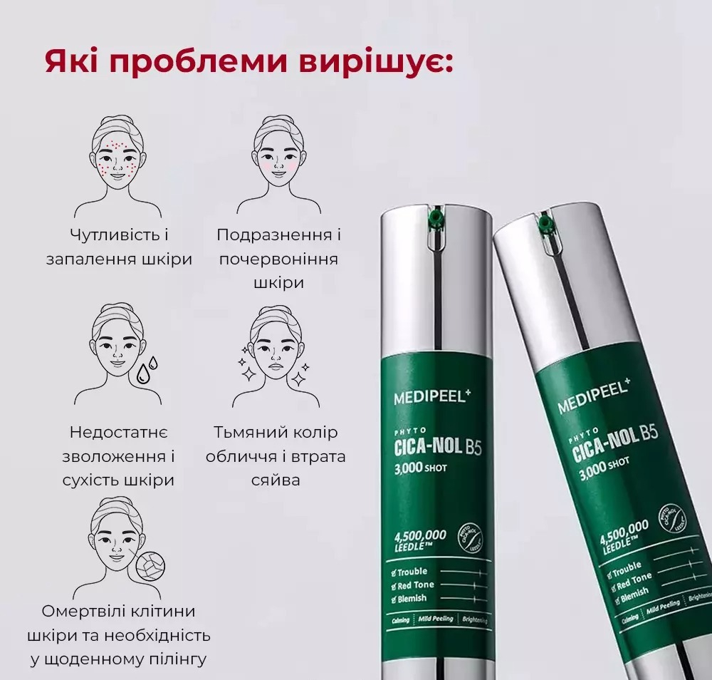 Заспокійлива сироватка для чутливої та проблемної шкіри MEDI-PEEL Phyto Cica Nol B5 3000 Shot 50 млфото