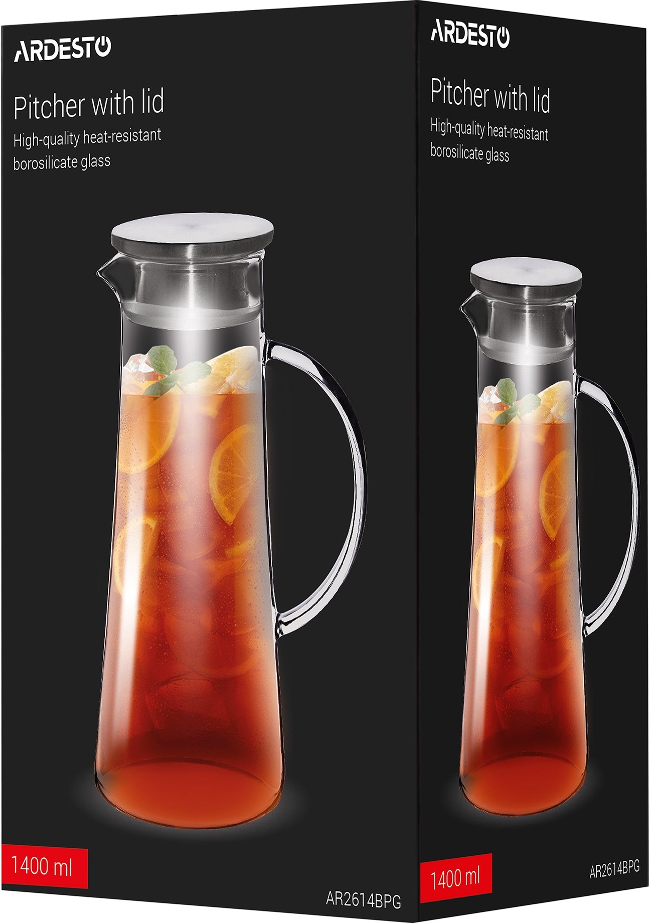 Глечик з кришкою ARDESTO 1400мл (AR2614BPG)фото4