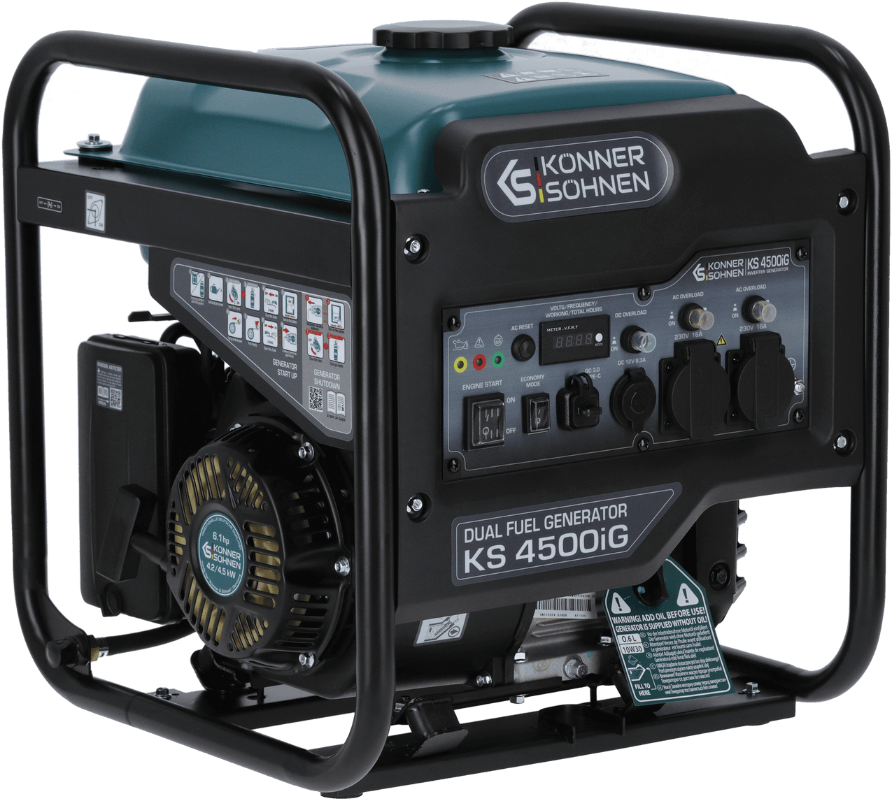 Генератор газово-бензиновий інверторний Konner&amp;Sohnen KS 4500iG, 230В, 4.5кВт (KS4500IG)фото