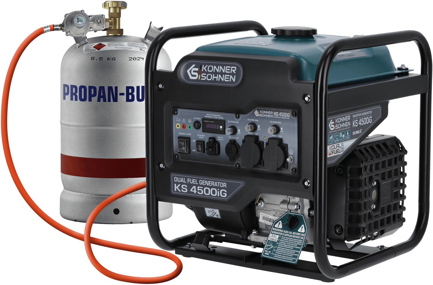 Генератор газово-бензиновий інверторний Konner&amp;Sohnen KS 4500iG, 230В, 4.5кВт (KS4500IG)фото