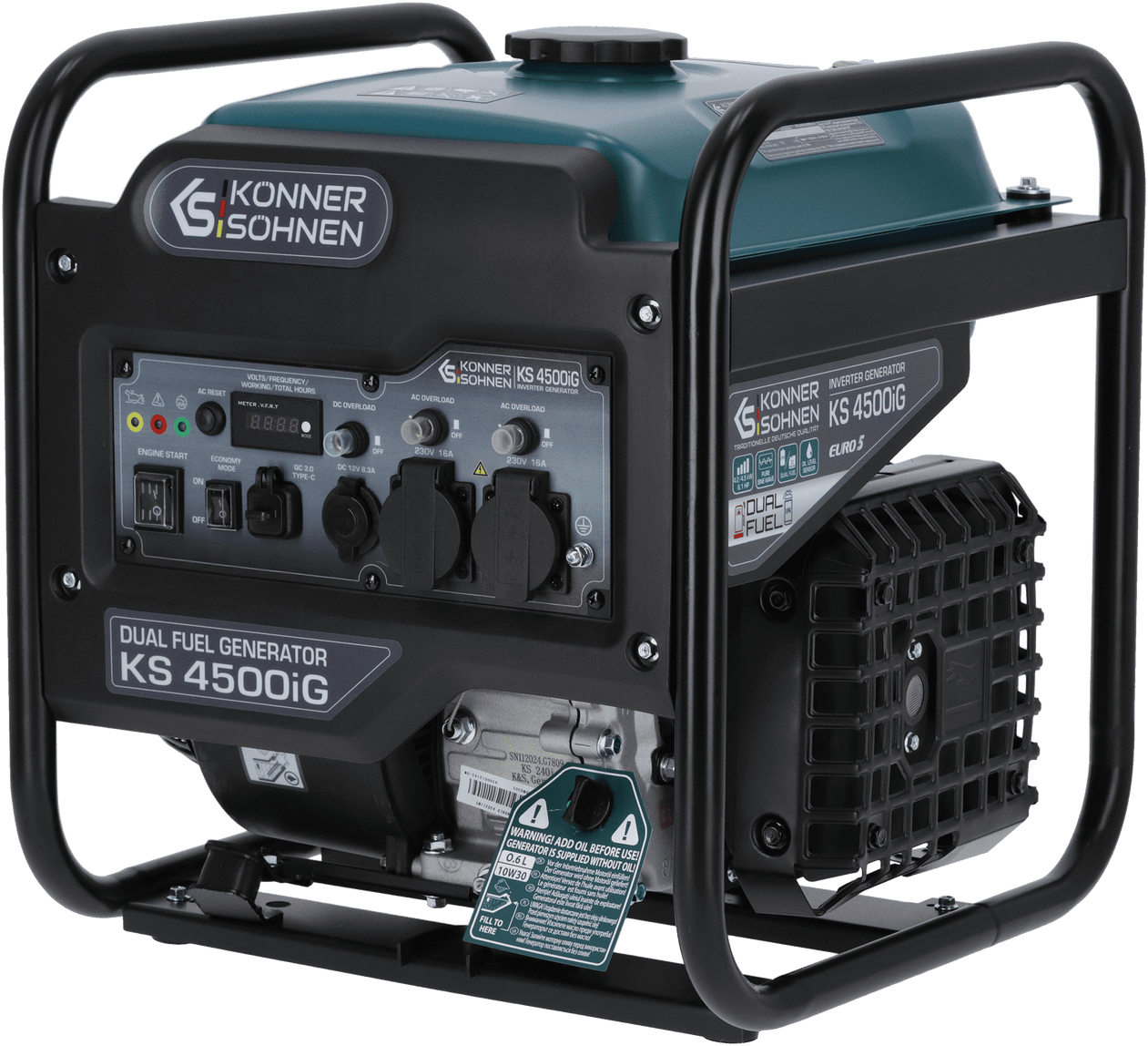 Генератор газово-бензиновий інверторний Konner&amp;Sohnen KS 4500iG, 230В, 4.5кВт (KS4500IG)фото