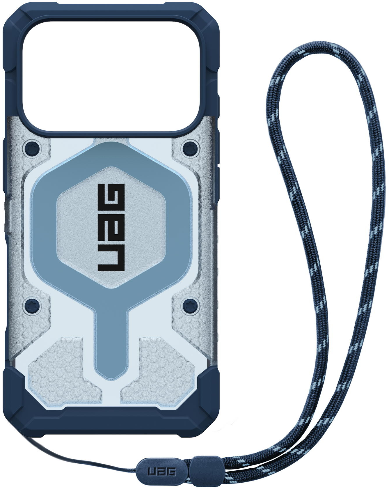 Чехол+ремешок UAG для Apple iPhone 17 Pro Pathfinder Clear MagSafe Bundle Blues Lanyard фото 7