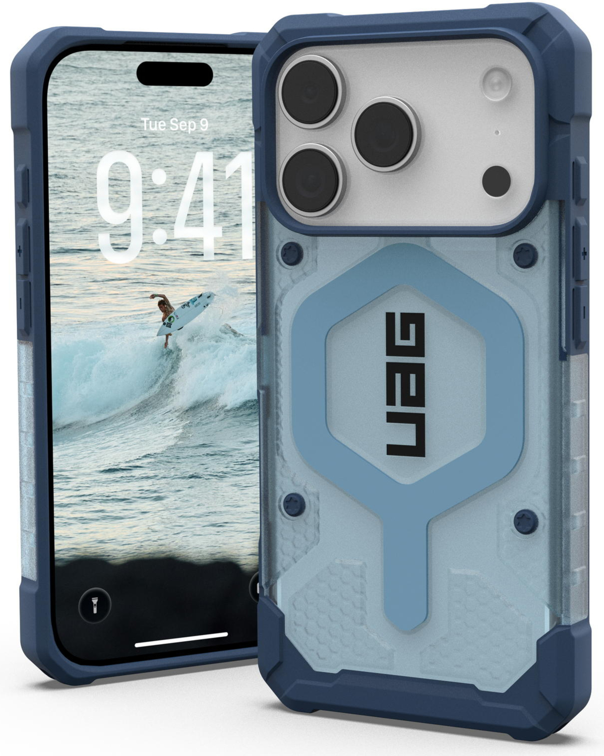 Чехол+ремешок UAG для Apple iPhone 17 Pro Pathfinder Clear MagSafe Bundle Blues Lanyard фото