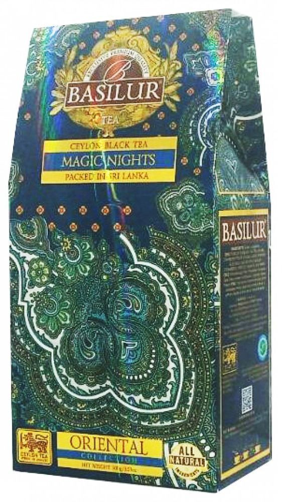 Чай чёрный Basilur Чародейные ночи цейлонский карт 100 г фото 