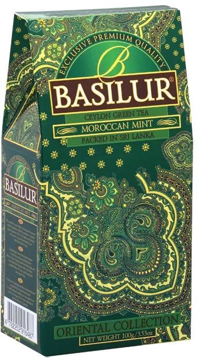 Чай зелёный Basilur Марокканская мята цейлон карт 100 г фото 
