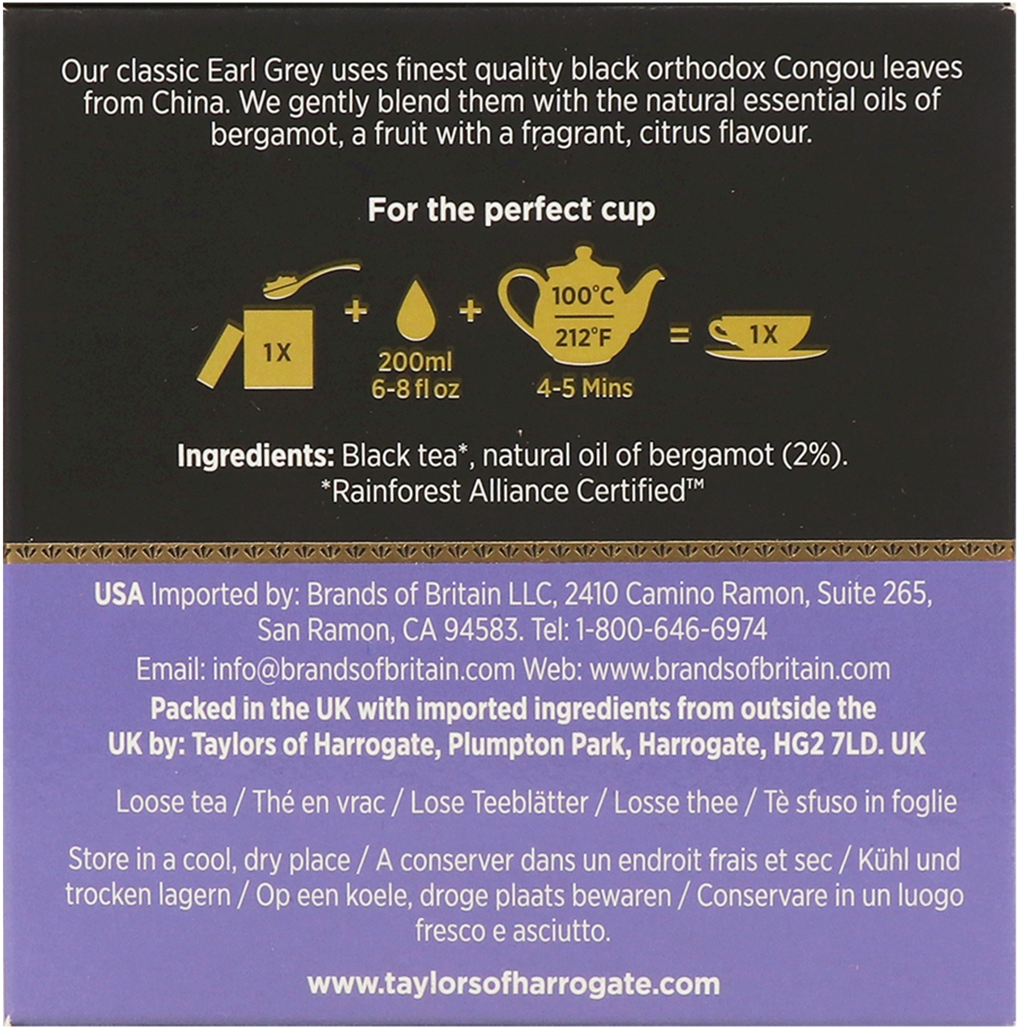 Чай чёрный Taylors of Harrogate Earl Grey 125 г фото 4