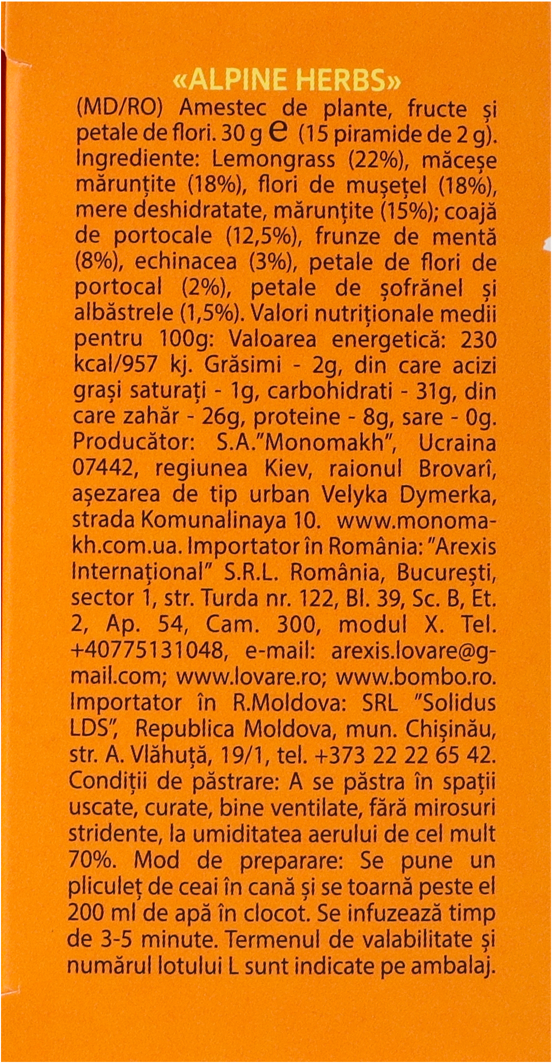 Травяной чай Lovare Alpine Herbs 15 шт фото 5