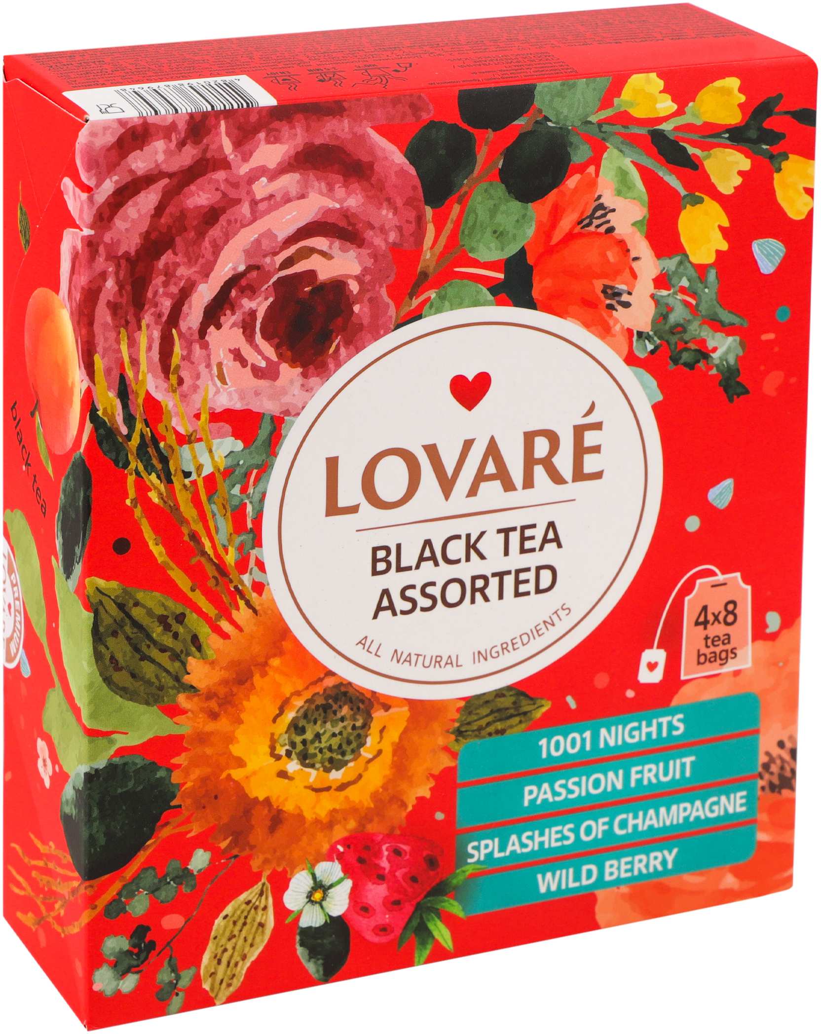Чай чёрный Lovare Assorted 4 вида 32 шт фото 2