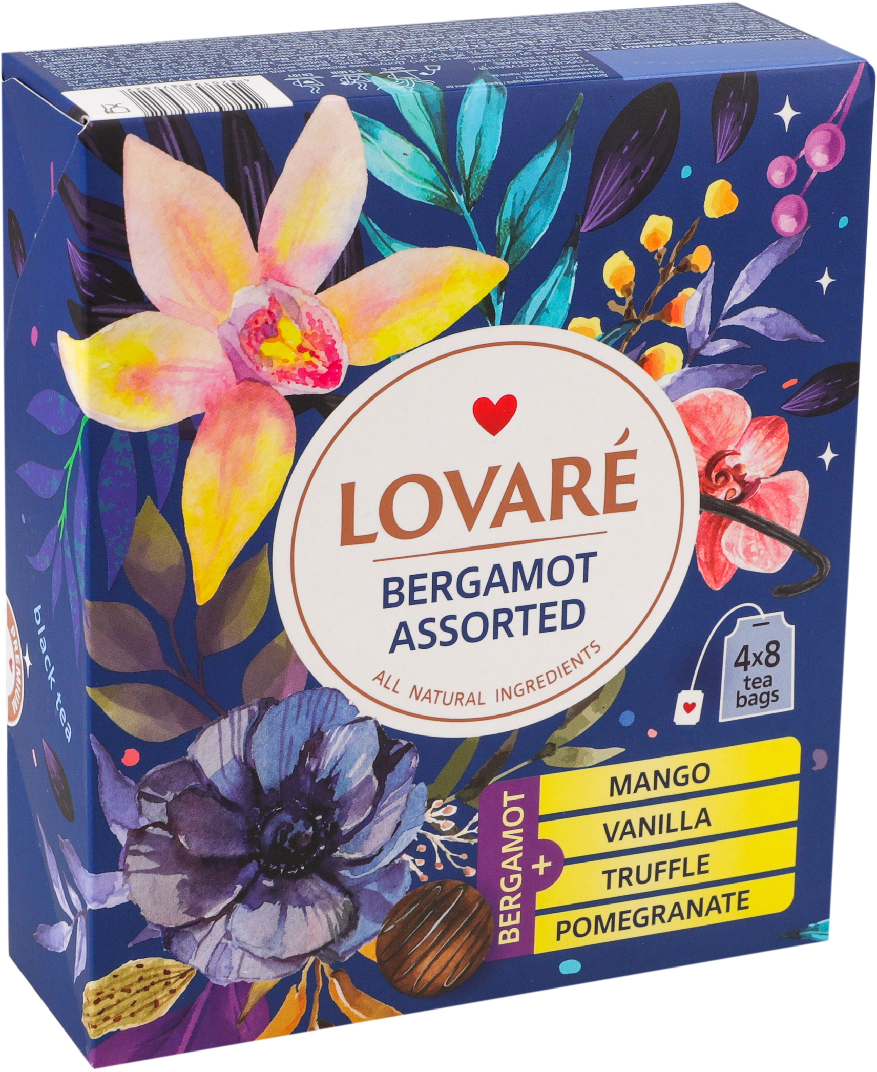 Чай чёрный Lovare Bergamot Assorted 4 вида 32 шт фото 